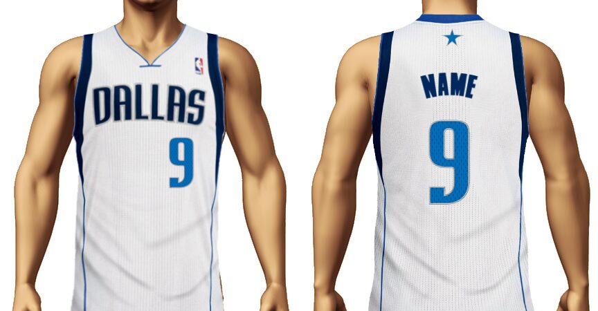 Dallas Mavericks jersey with the name name and number 9