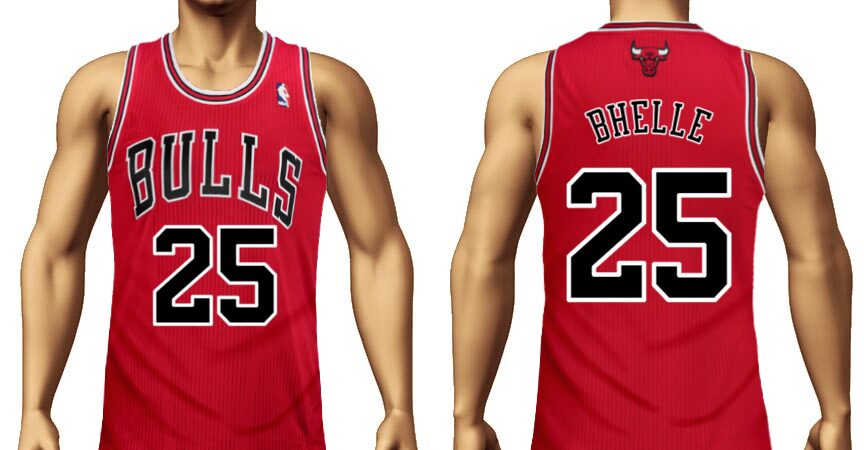 Chicago Bulls jersey with name bhelle 