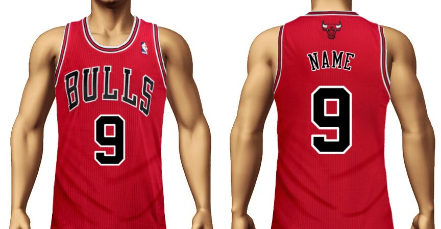 Chicago Bulls jersey with the name name and number 9